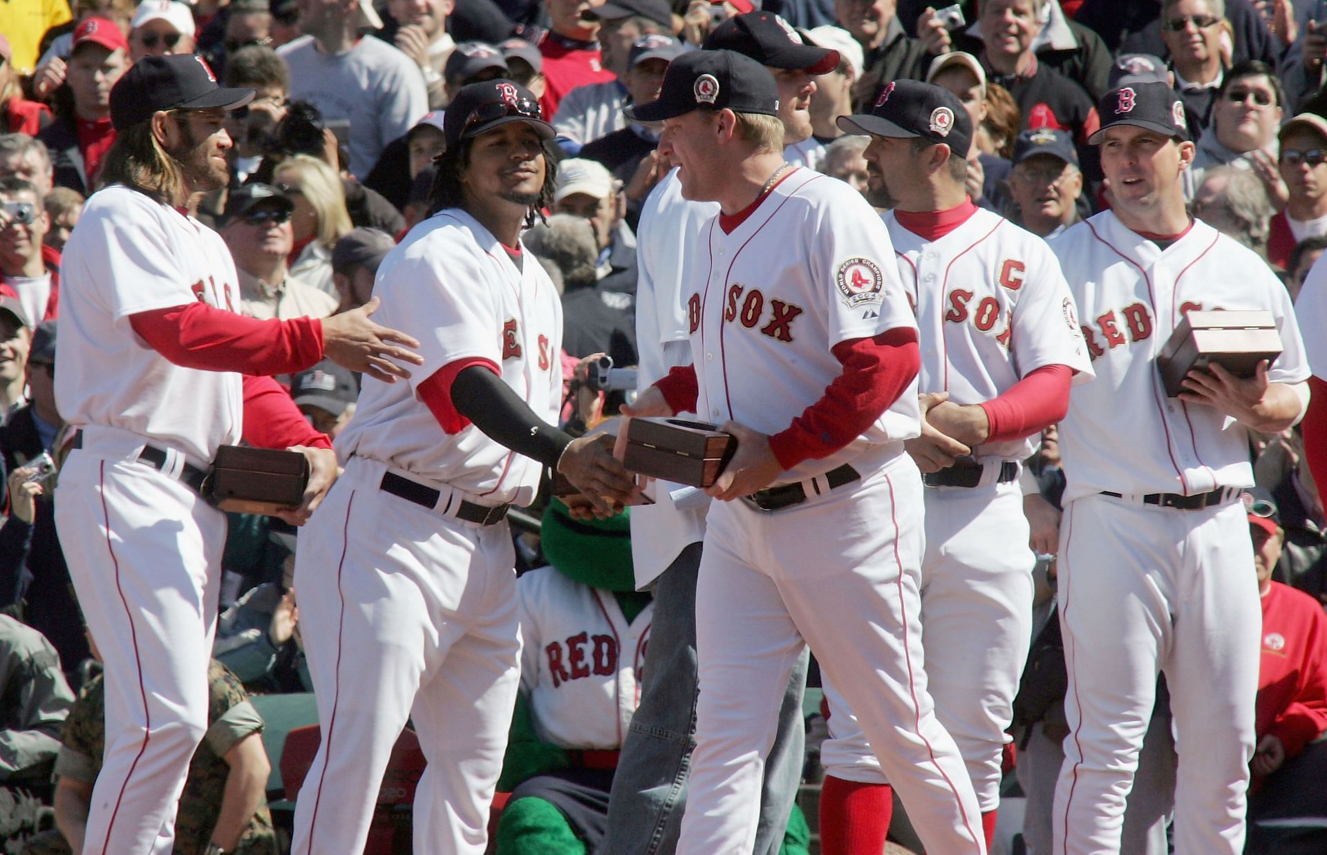 After a stint with the Oakland Athletics, Johnny Damons signed a $31 million contract with the Boston Red Sox helping them win the 2004 World Series.